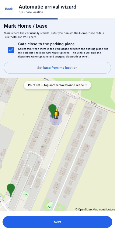 Screenshot: Gate close to the parking place